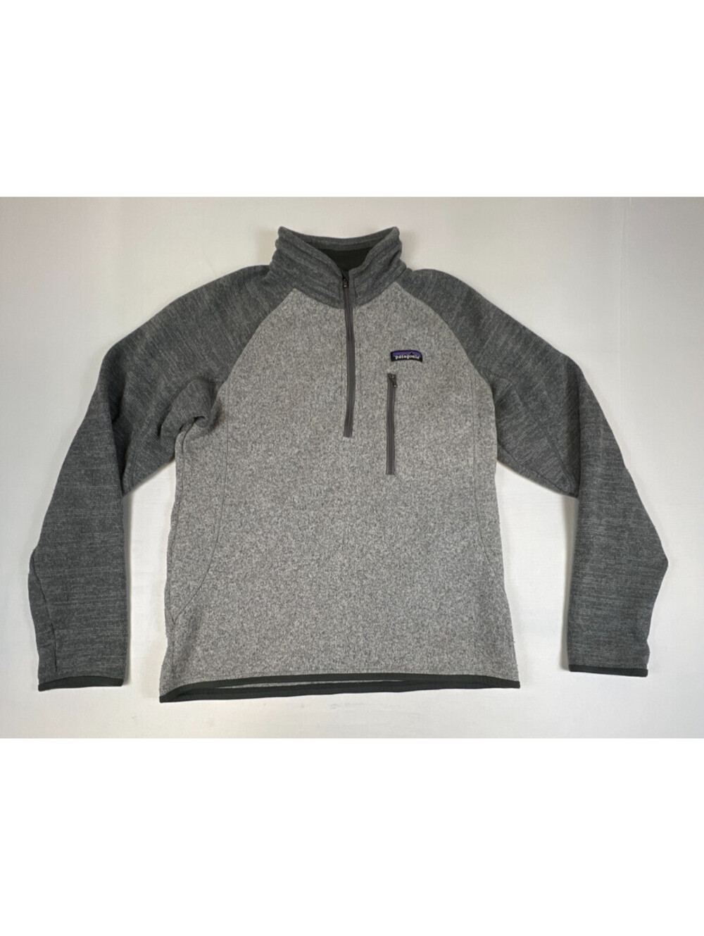 Patagonia Mens Better Sweater Sweatshirt Quarter Zip Grey Long Sleeve Fleece